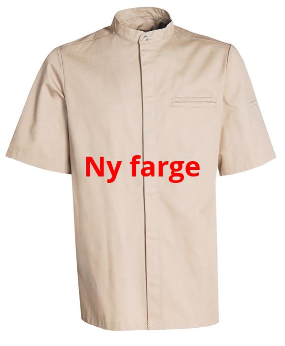 Kokkejakke - New Nordic, Khaki, korte ermer, XS - 4XL