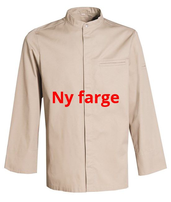 Kokkejakke - New Nordic, Khaki, lange ermer - XS - 4XL 